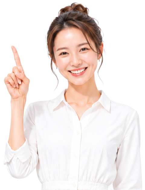 指をさす女性