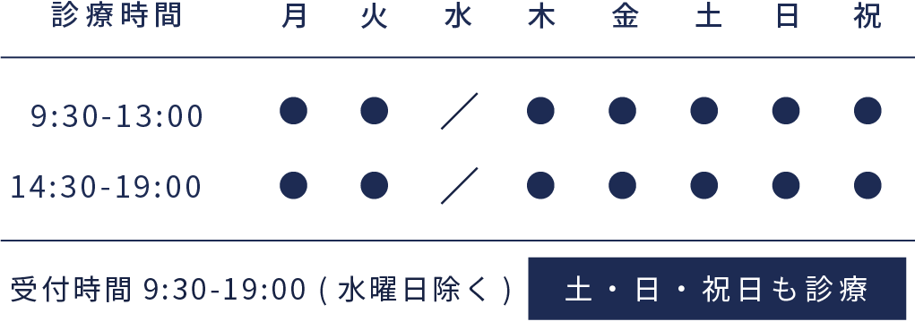 岩手県盛岡市の歯医者・インプラント歯科「高橋衛歯科医院」｜診療時間、月火木金土日祝9:30から13:00、14:30から19:00、水曜日休診