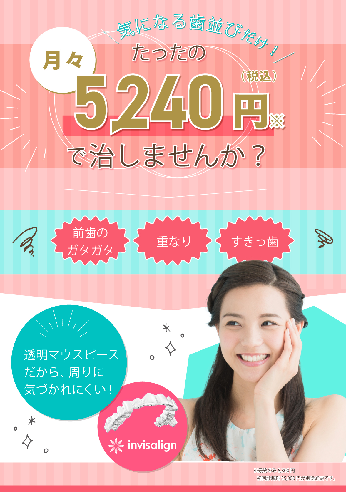 前歯の前歯並びだけ、周りに気づかれないように治したい